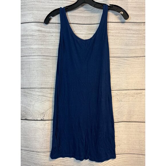 Tart Navy Blue Ribbed Long Tank Top Size M - Picture 3 of 3